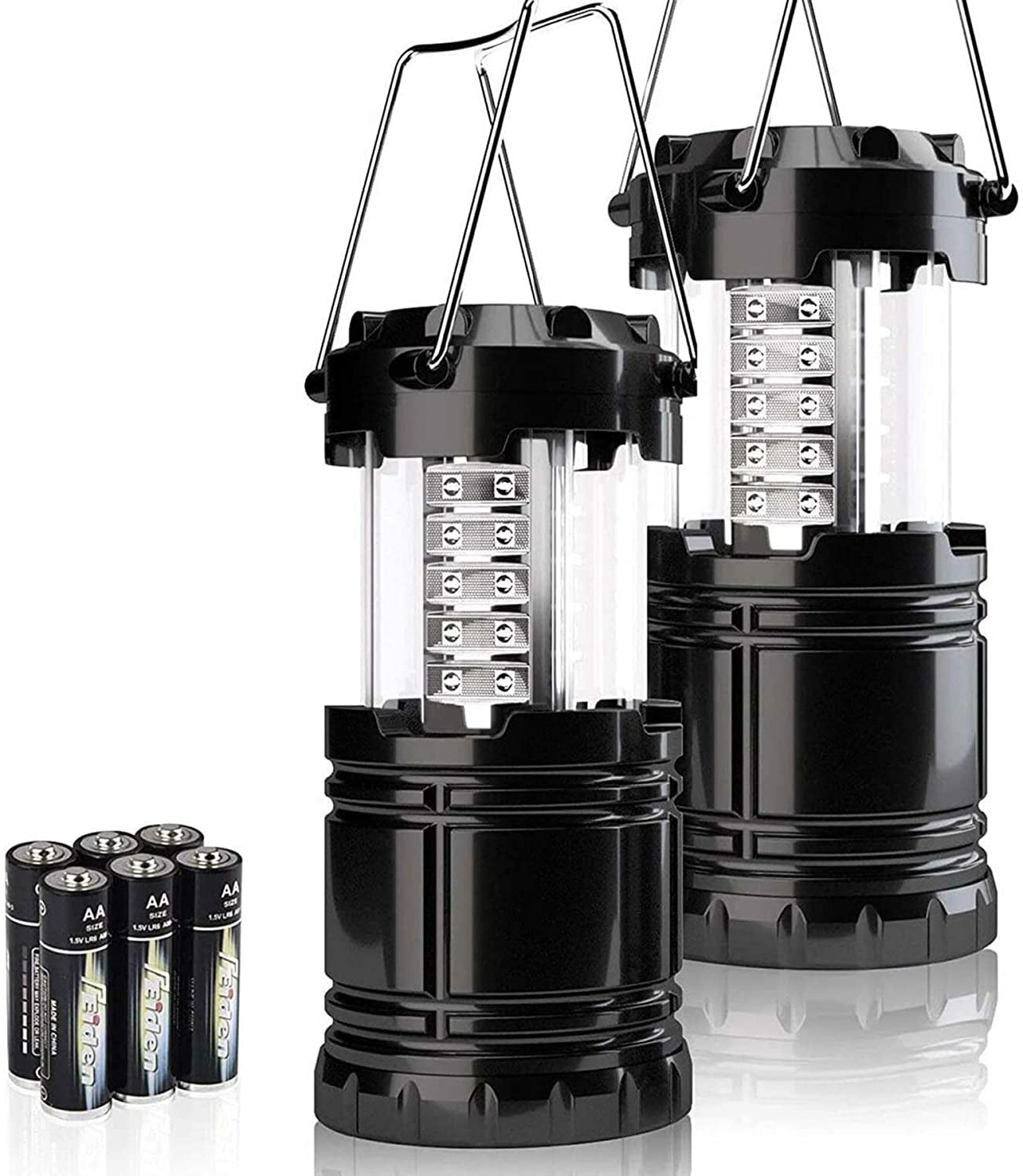 2 Pack LED Camping Lantern, Super Bright Portable Survival Lanterns, Must Have During Hurricane, Emergency, Storms, Outages, Original Collapsible Camping Lights/Lamp