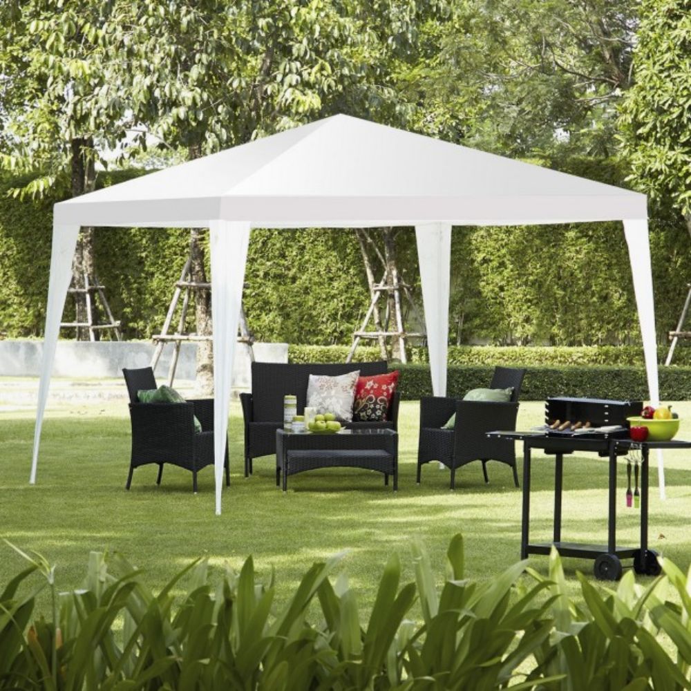 10 ft. x 10 ft. White Outdoor Canopy Tent for Backyard