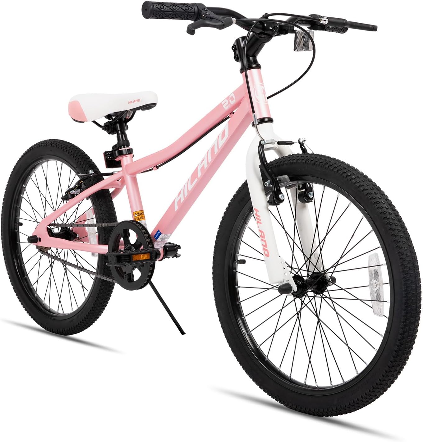 20 Inch Kids Mountain Bike for Boys, Girls, Single Speed Kids Bicycles with Dual Handbrakes and Kickstand, Multiple Colors