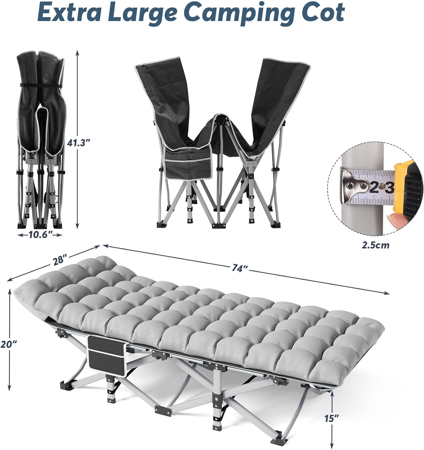 Folding Camping Cot for Adults