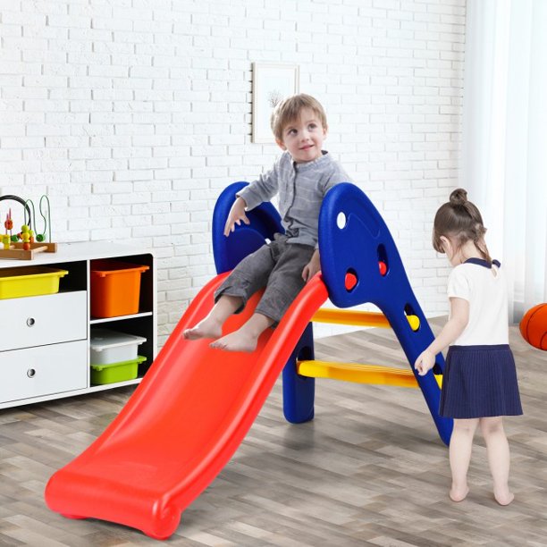 SUGIFT Kids Slide 2 Step Children Folding Plastic Slide