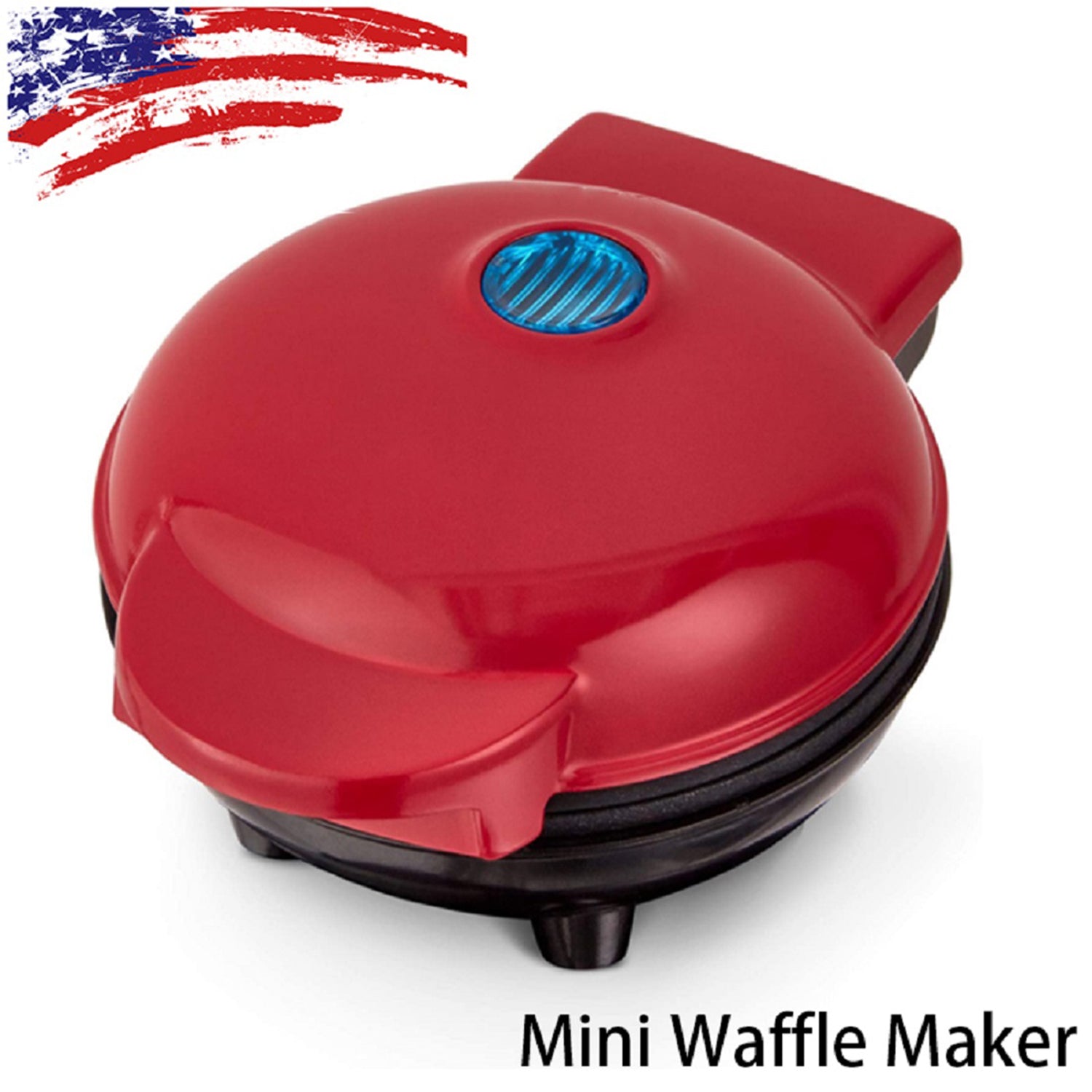 SUGIFT 4 inch Mini Waffle Maker Non-Stick Waffle Maker Red