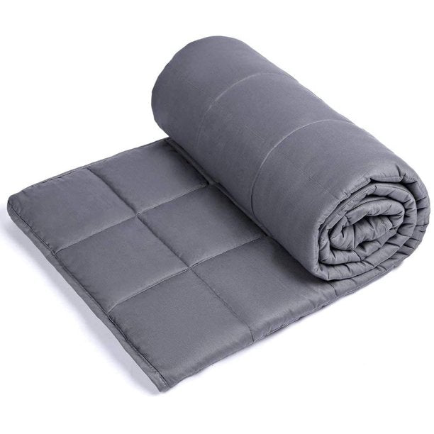 Adult Weighted Blanket£¨15lbs 60 inx80 in£©Cotton with Glass Beads - Dark Grey