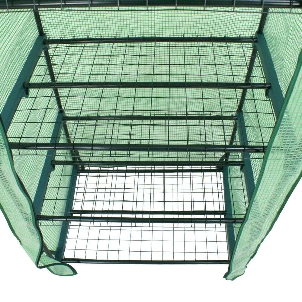 Mini Greenhouse for Indoor Outdoor, Small Plant Greenhouses 4 Tier Rack Stands, Portable Heavy Duty Garden Green House with Durable PE Cover, 2.3 x 1.5 x 5.3 FT, Gree