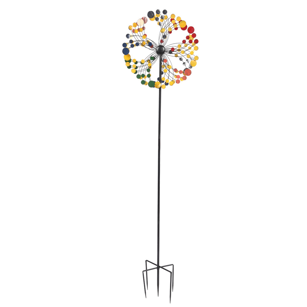 Wrought Iron Windmill-Colorful Round