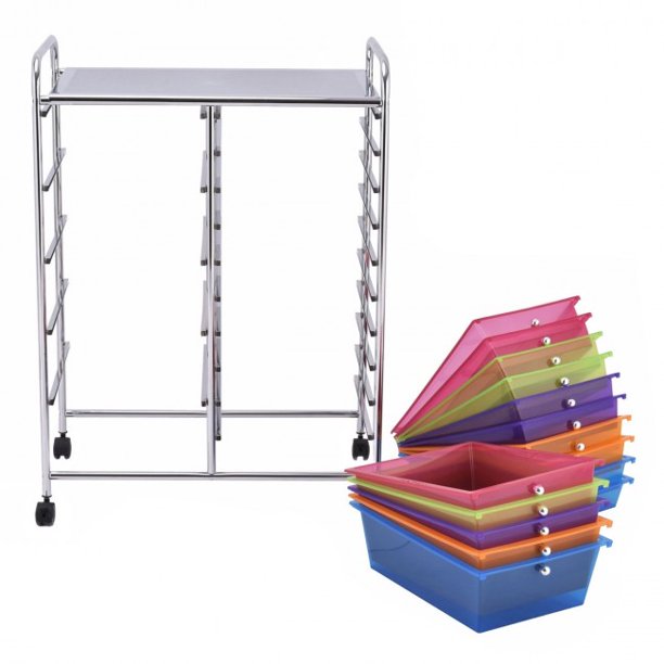 15-Drawer Rolling Organizer Cart Multi-Use Storage Shelf