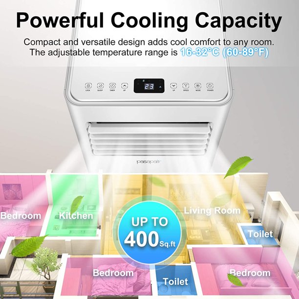 SUGIFT Portable Air Conditioner/Air Cooler 10000 BTU with Dehumidifier&Fan Mode