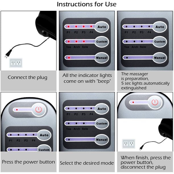 SUGIFT Foot Massager Machine With Remote, 4 Modes, Time Speed Direction Adjustable Massage For Feet