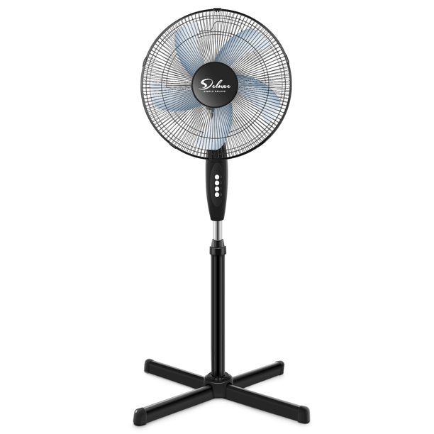 SUGIFT Oscillating Fan, Pedestal Fan, Stand Fan, 16 Inch, 3 Adjustable Speed, Black
