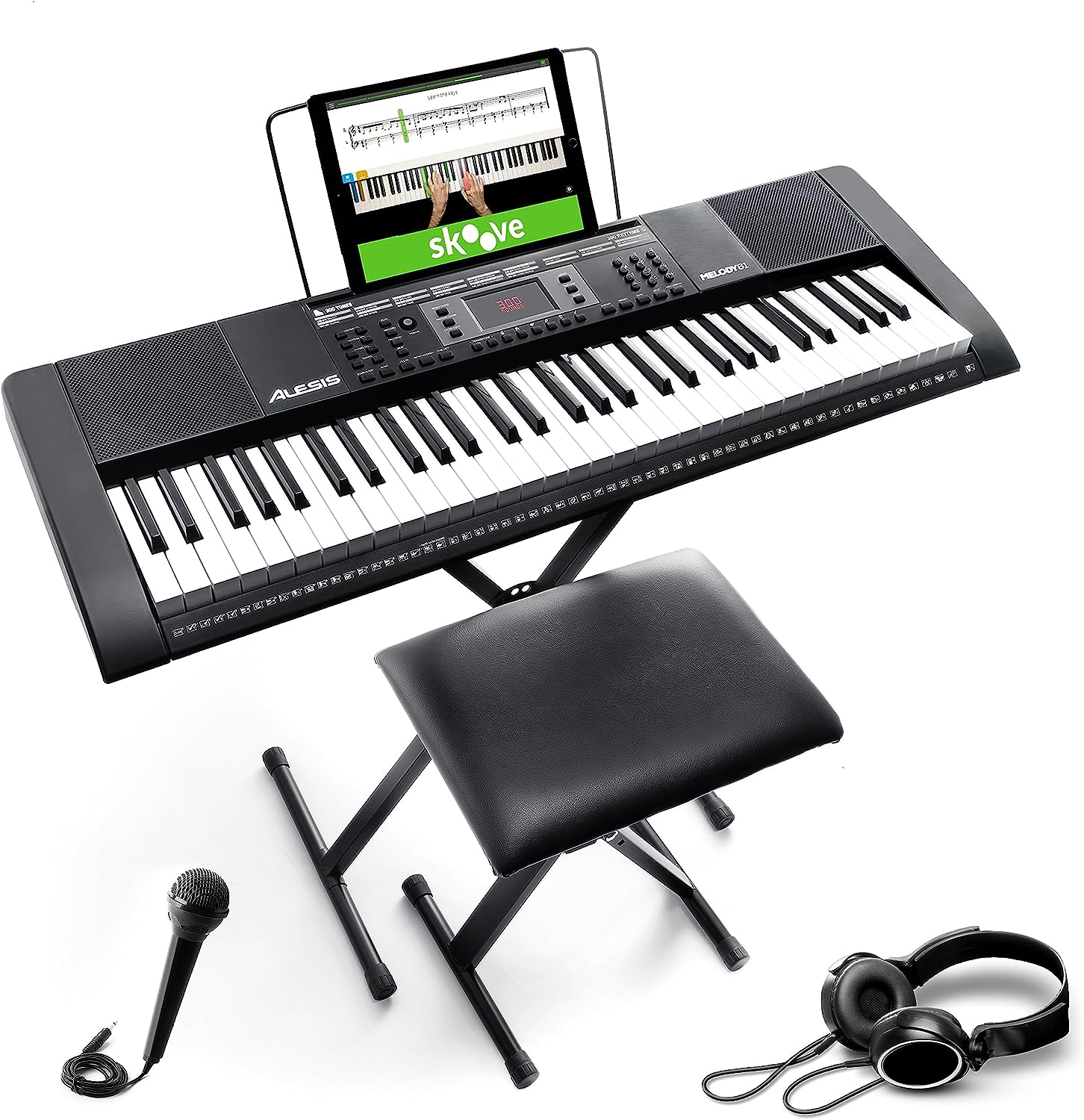 61 Key Keyboard Piano for Beginners with Speakers Stand Bench