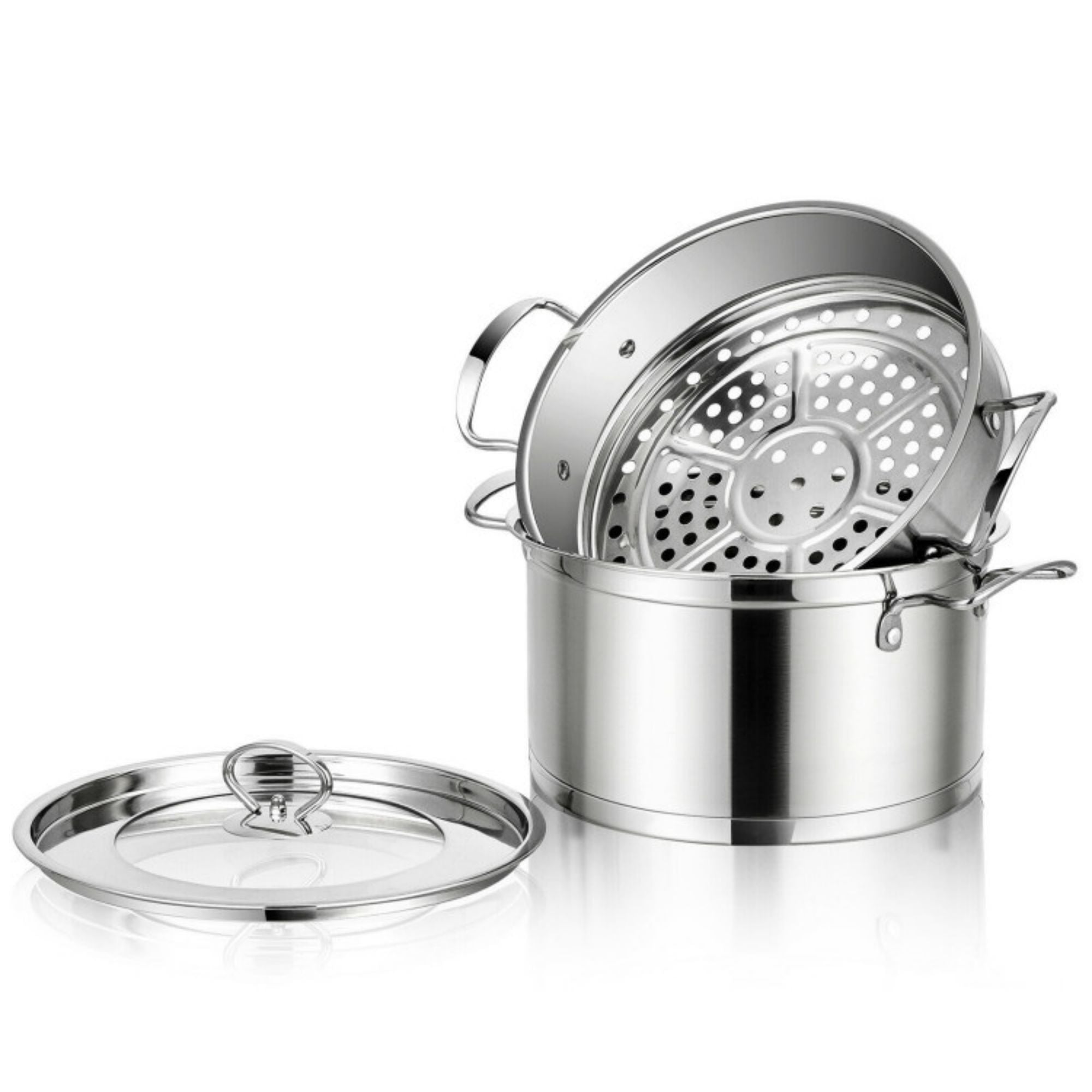 2-Tier 5.2 qt. Premium Stainless Steel Pot with 2.3 qt. Steamer Insert and Lid