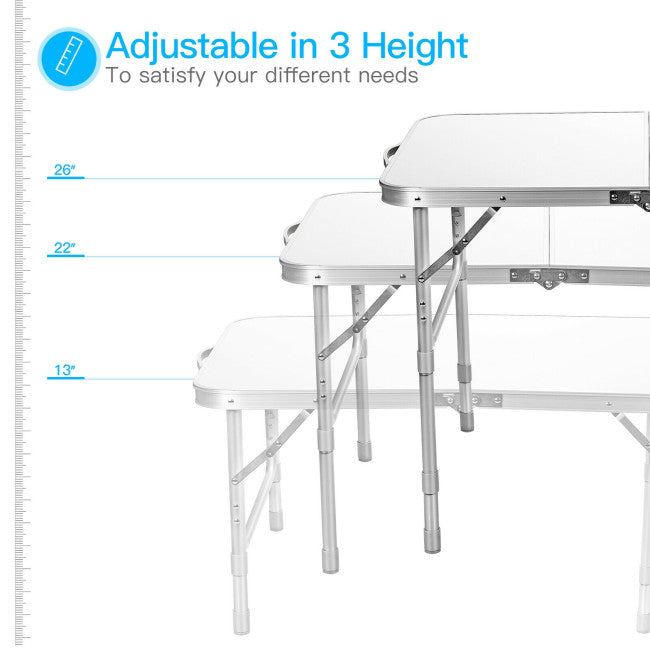 SUGIFT Adjustable Portable Aluminum Patio Folding Camping Table for Outdoor and Indoor