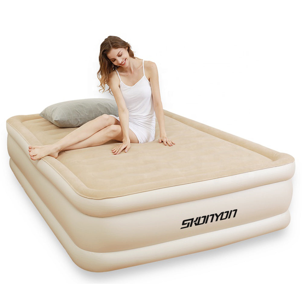 Air Beds Mattresses SUGIFT Flocking Inflatable PVC Air Beds Mattresses For Home Indoor And Outdoor Use