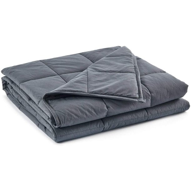 Adult Weighted Blanket£¨15lbs 60 inx80 in£©Cotton with Glass Beads - Dark Grey