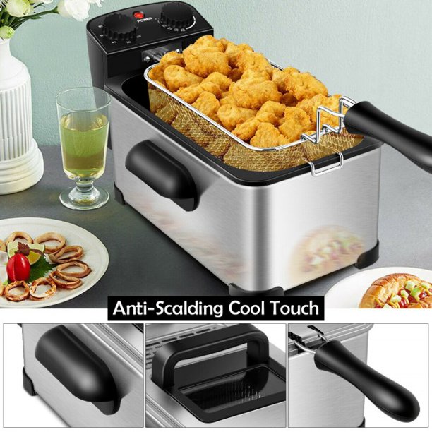 SUGIFT Fryer 3.2 Quart Electric Stainless Steel Deep Fryer with Timer