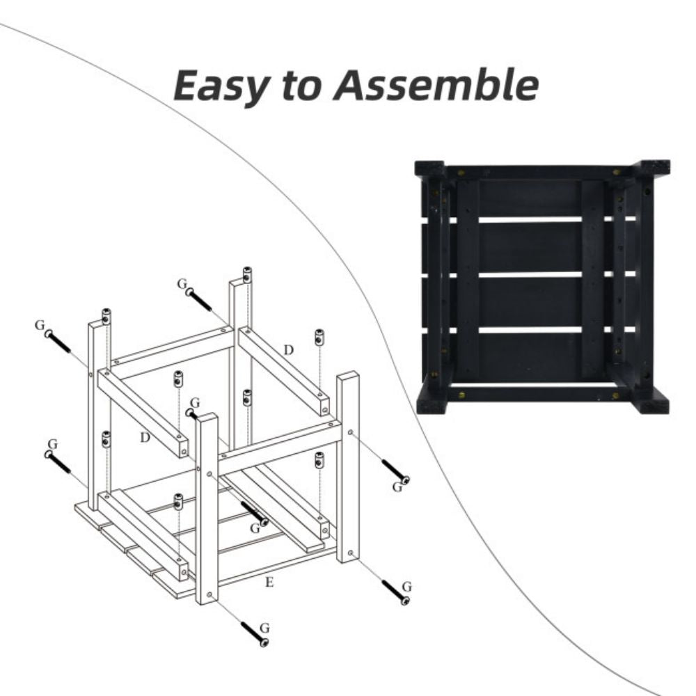 15 in. Patio Square Wooden Slat End Outdoor Side Coffee Table for Garden