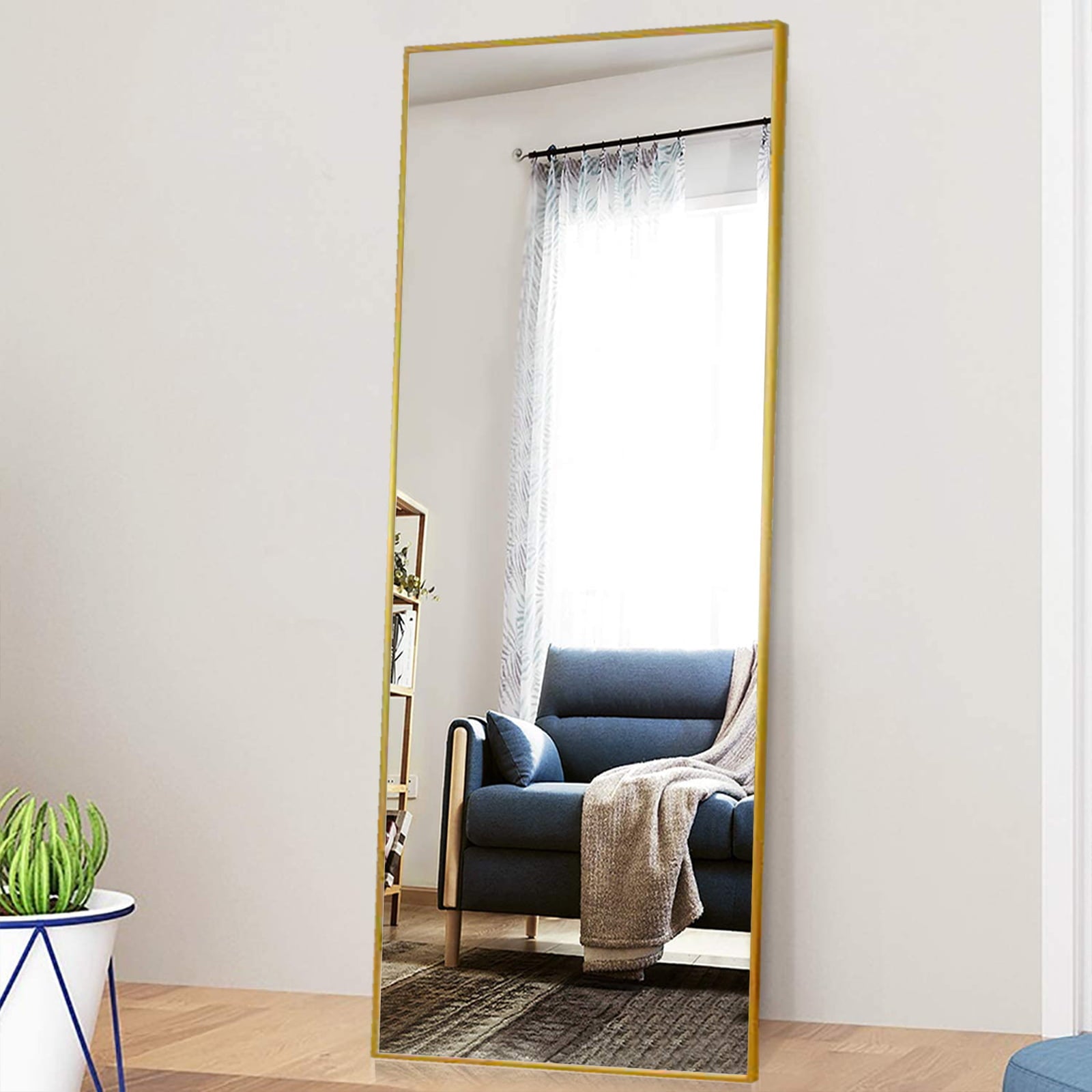 SUGIFT Floor Mirror 65¡®¡¯*22¡®¡¯ Rectangle Body Full Length Mirror£¬ Gold