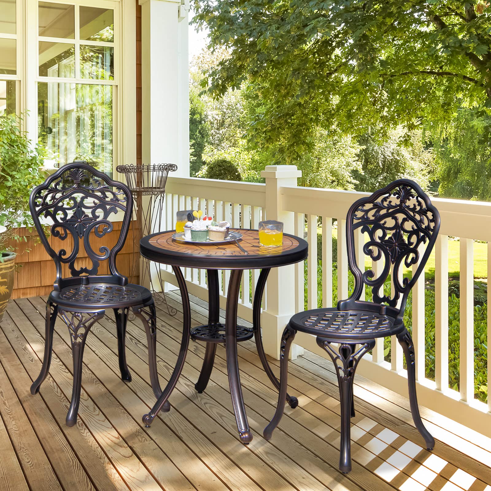 3-Piece All-Weather Cast Aluminum Outdoor Bistro Set