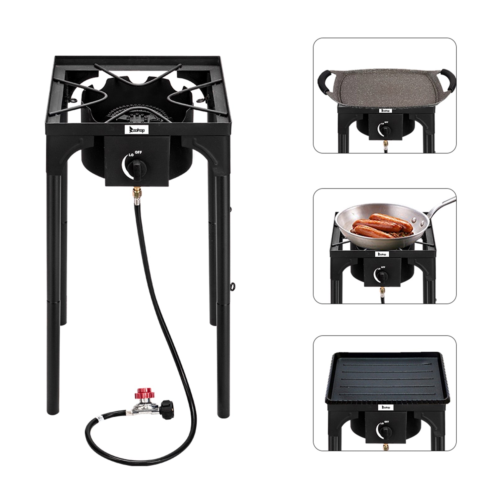 SUGIFT Outdoor Camping Stove Portable Cast Iron Patio Cooking Burner