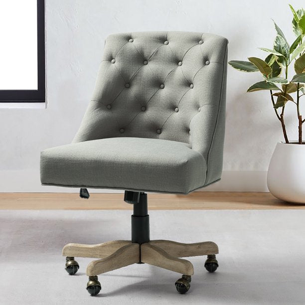 SUGIFT Modern Office Chair with Tufted Back Gray