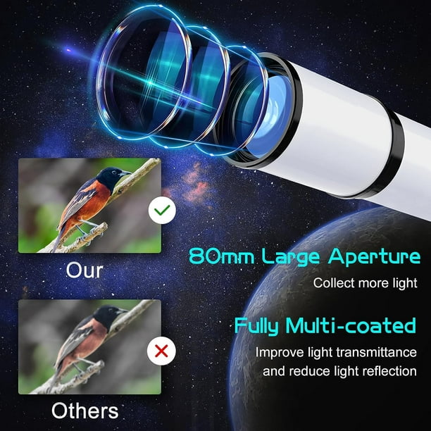 SUGIFT 80mm Aperture Telescopes for Adults Astronomy