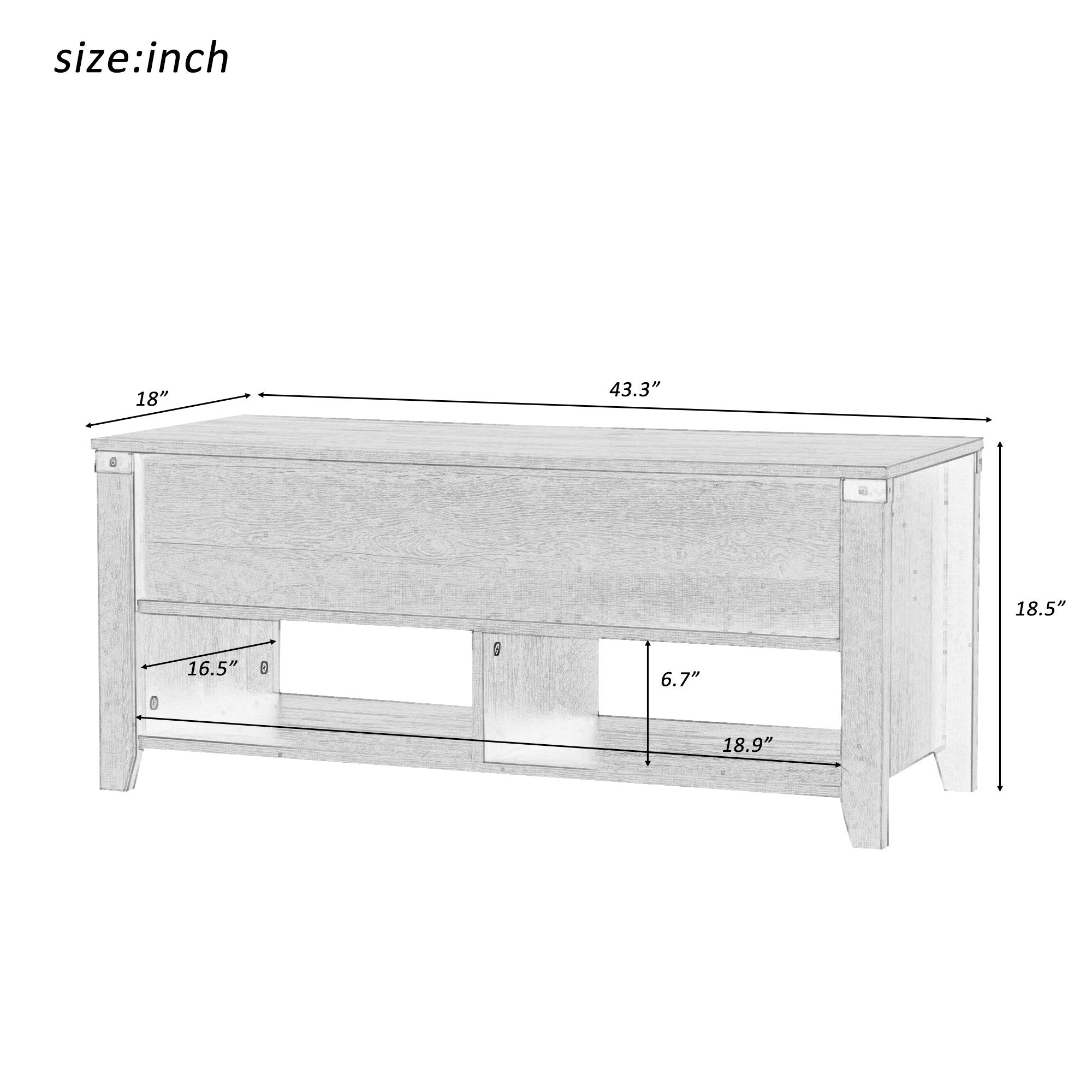 SUGIFT Multipurpose Coffee Table with Drawers ,open shelf and Storage, Lifting Top Table for Living Room Cherry