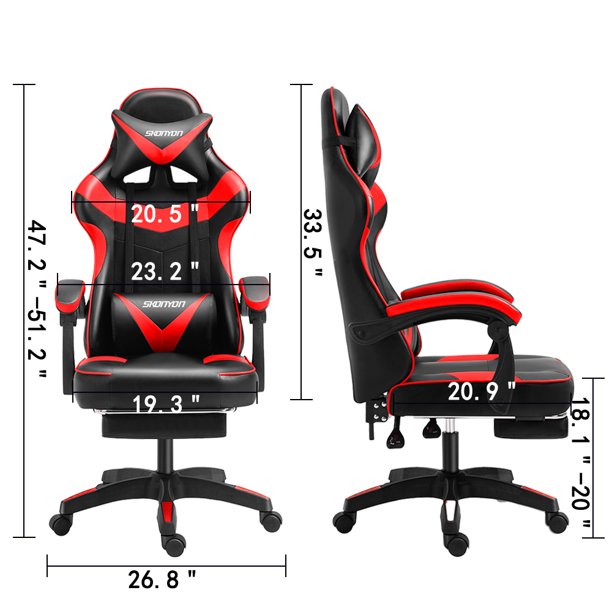 Gaming Chair High Back Computer Chair Racing Executive Ergonomic Adjustable Swivel Task Chair with Headrest and Lumbar Support