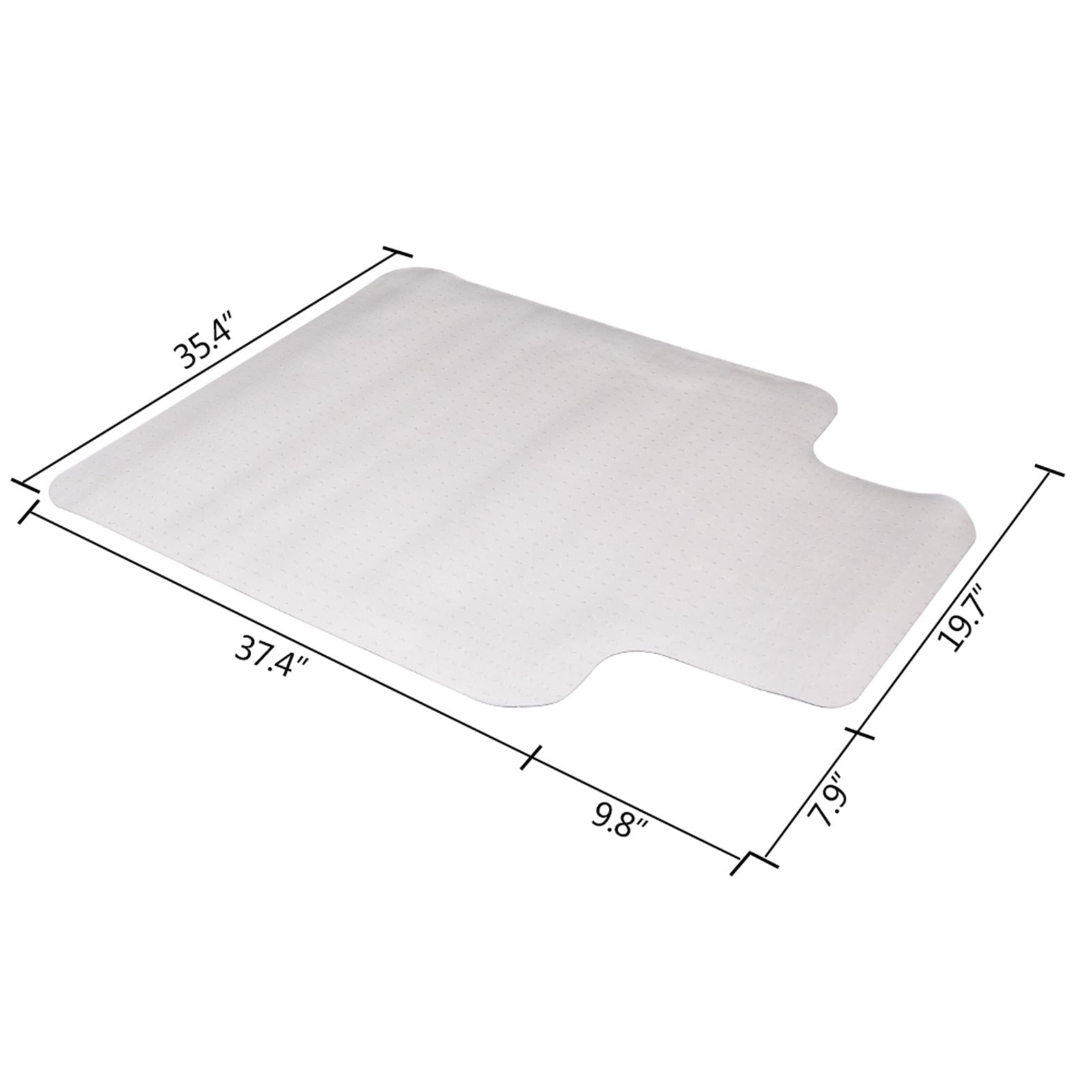 SUGIFT 36 x 48 inch Home Floor Chair Transparent Protective Pad, White PVC Floor Mat