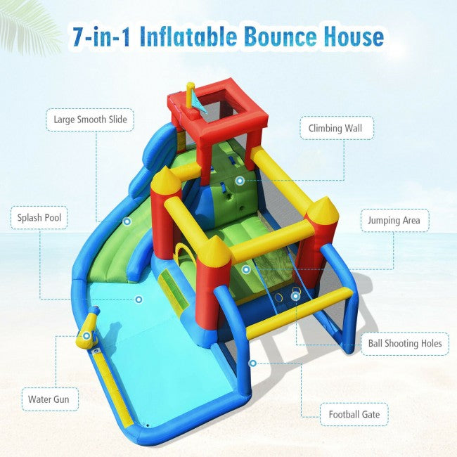 SUGIFT Inflatable Bouncer Bounce House with Water Slide Splash Pool£¬Outdoor Inflatable Kid Castle without Blower