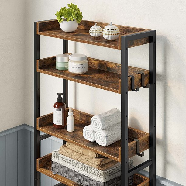 SUGIFT Over The Toilet Storage Rack, 4-Tier Bathroom Space Saver with Adjustable Shelves