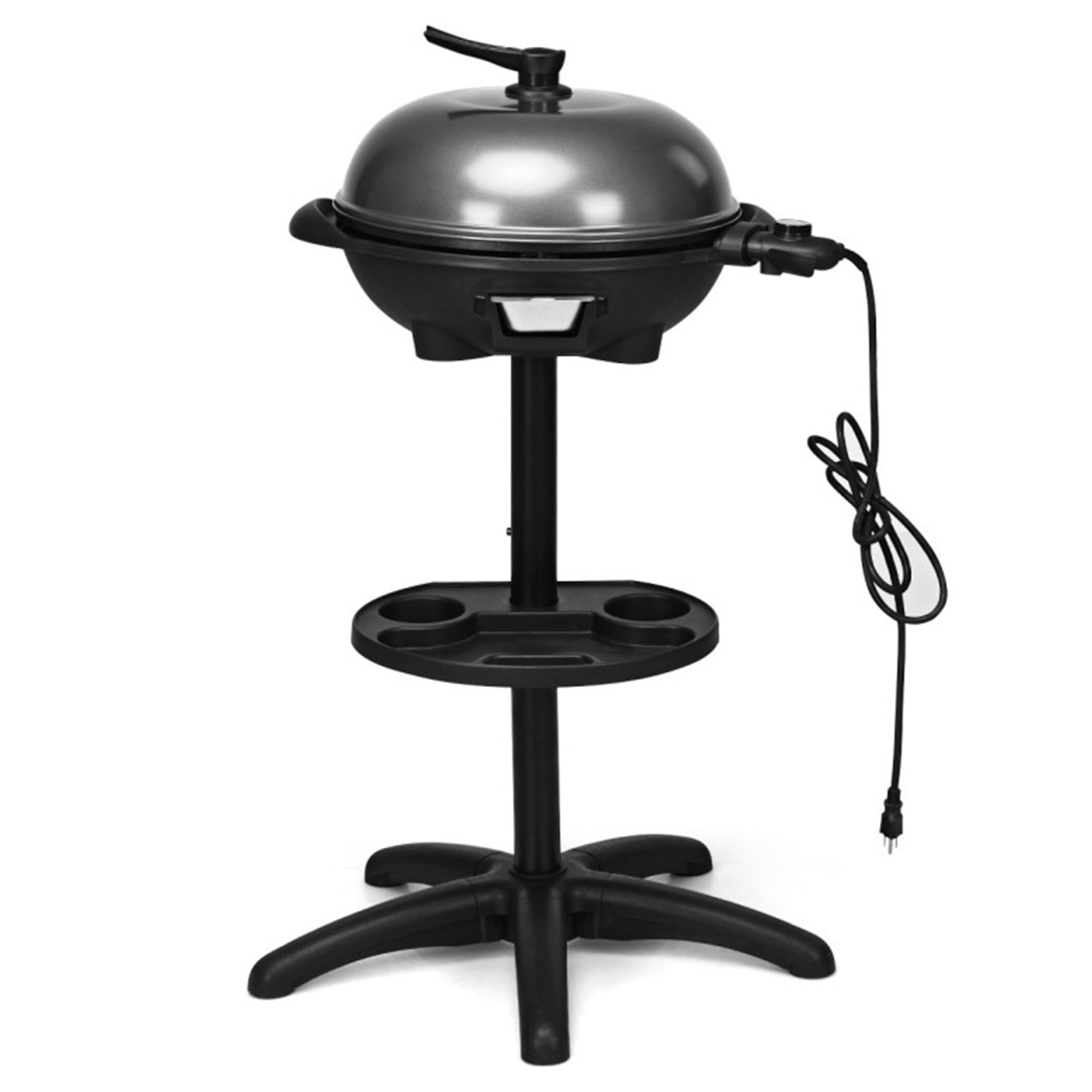 1350-Watt Outdoor BBQ Electric Grill in Black with Removable Stand