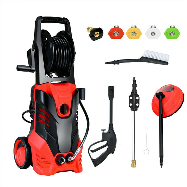 SUGIFT 3000PSI Electric High Pressure Washer Machine 2 GPM 2000W w/ Deck Patio Cleaner, Red