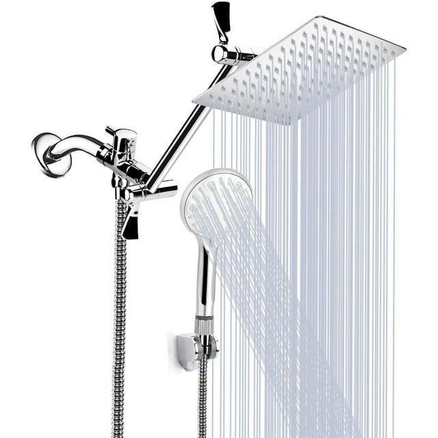 SUGIFT High Pressure Shower Head, 10 inch Rain Shower Head with Handheld and Hose