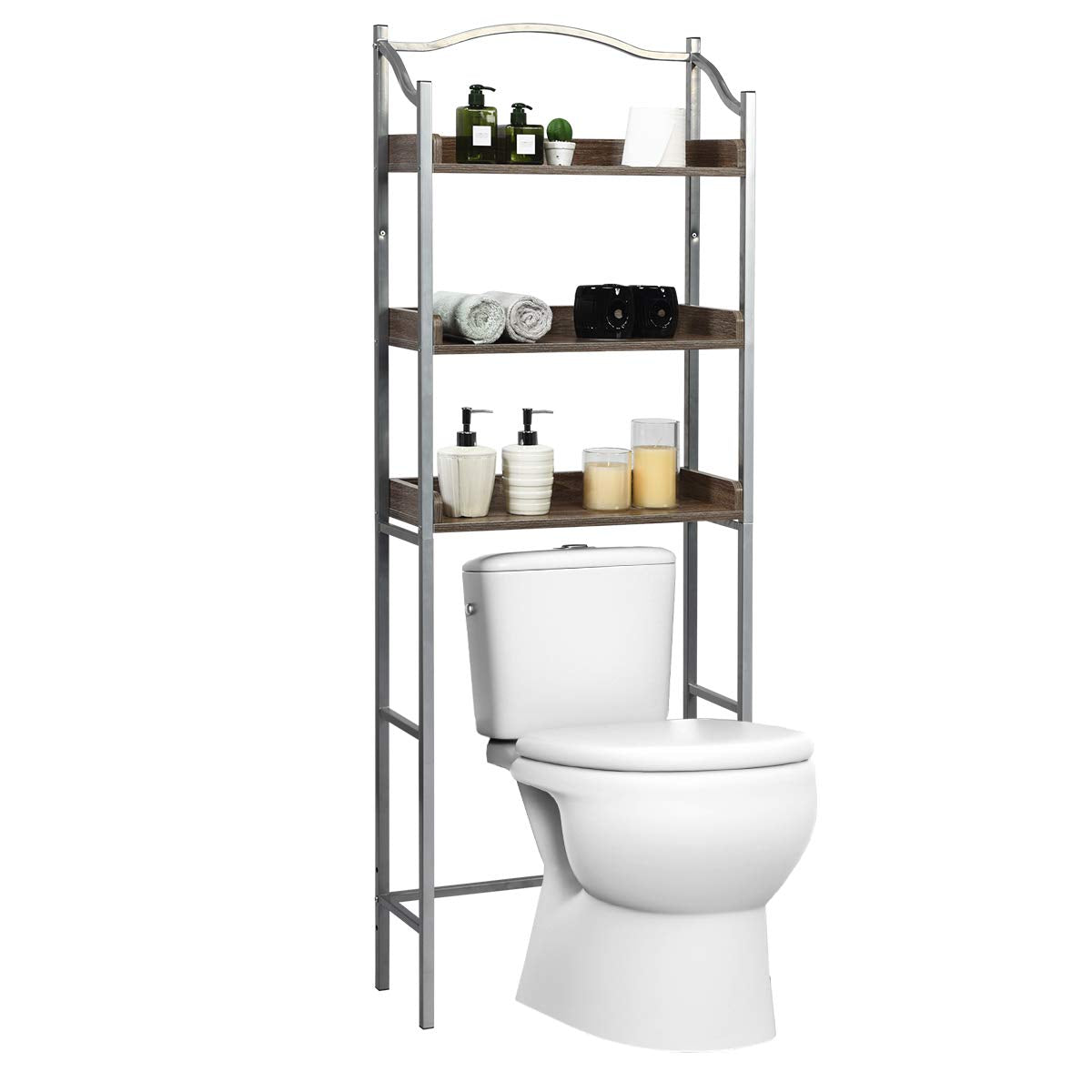 23.5 in. W x 68.5 in. H x 7.5 in. D Bathroom White Over-the-Toilet Storage