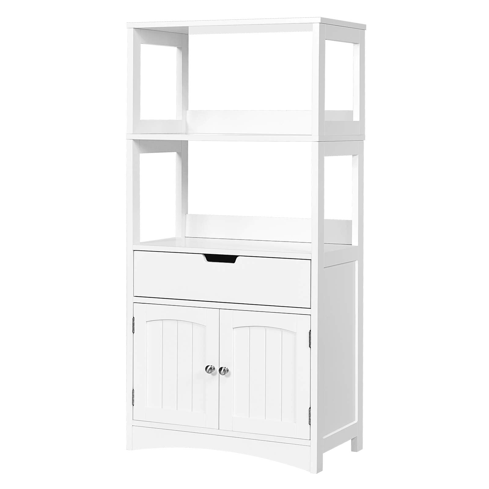 24 in. W x 13 in. D x 48 in. H Double Door Bathroom Linen Cabinet Floor Storage Cabinet in White