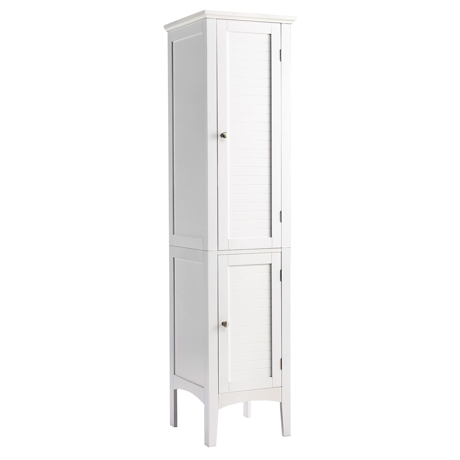 Bunpeony 14.5 in. W x 14.5 in. D x 63 in. H Black Freestanding Bathroom Storage Linen Cabinet