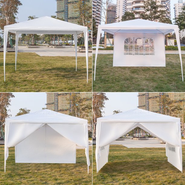 SUGIFT Party Tents,10x10in Waterproof Gazebos,Sunshades Shelter Commercial Tent for Wedding,Events with Removable Sidewalls Thicken Steel Tube (10x10in w/3 Sidewalls)