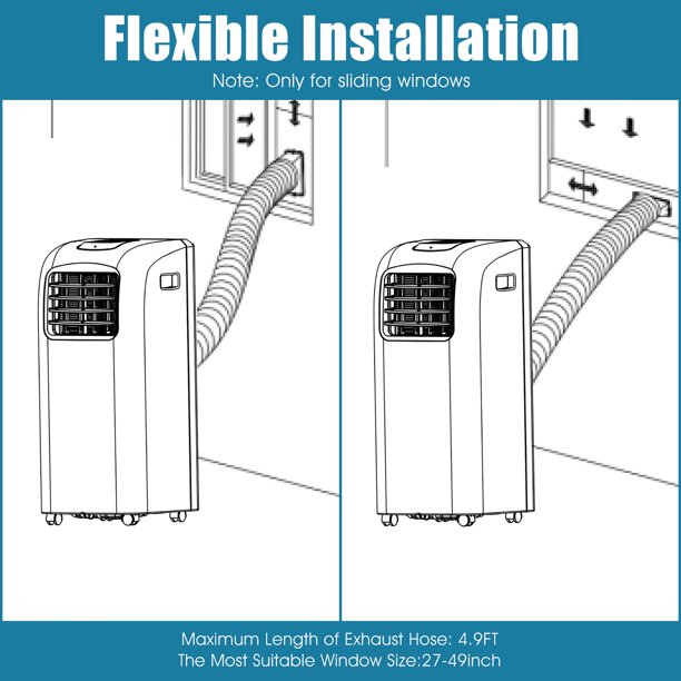 SUGIFT 8000 BTU Portable Air Conditioner and Dehumidifier Function Remote W/ Window Kit