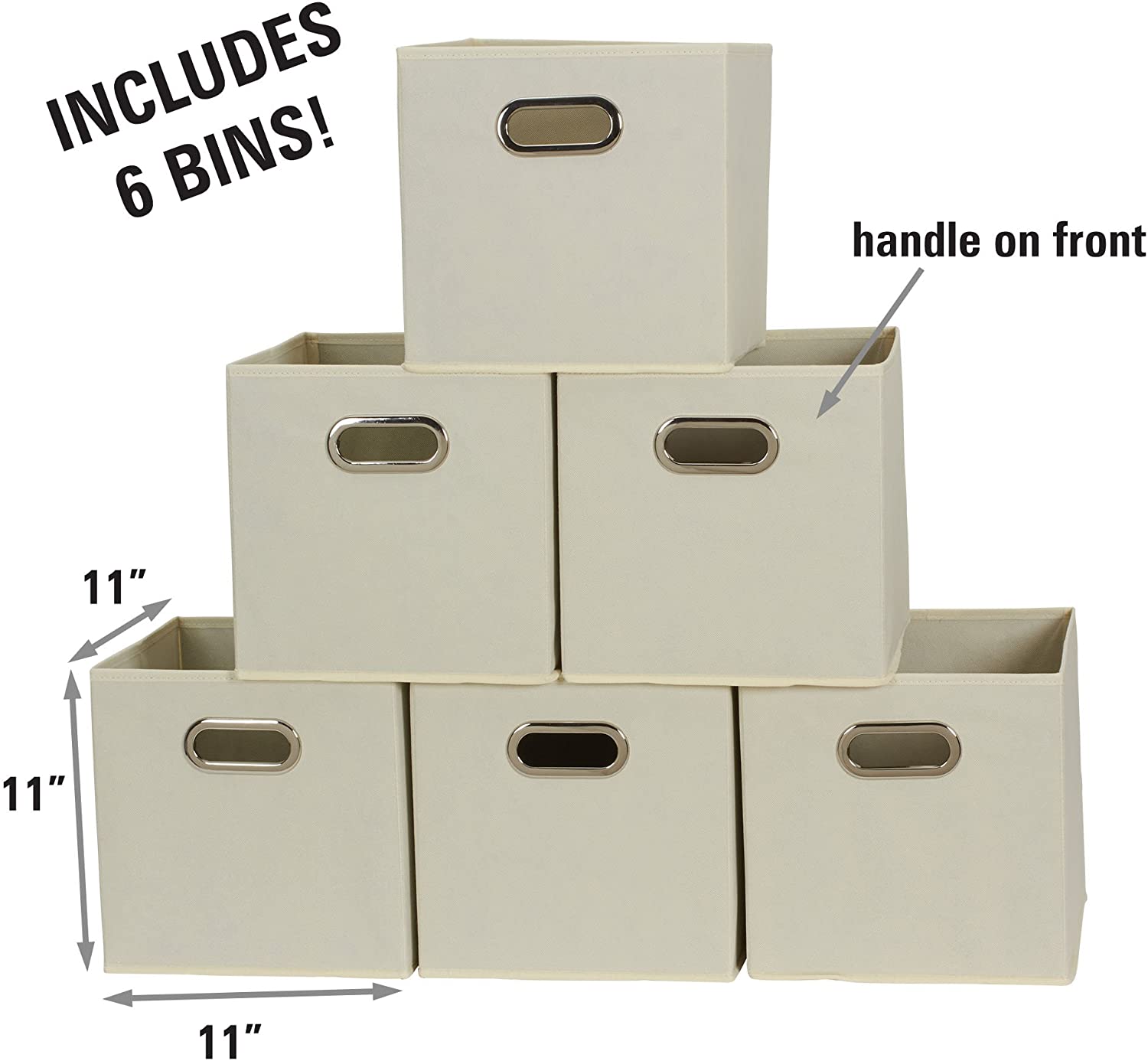 SUGIFT Open Fabric Storage Cube Bins, Set of 6
