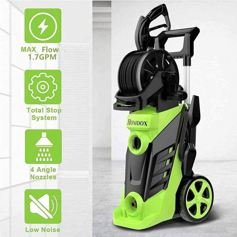 SUGIFT 3000PSI Electric High Pressure Washer Machine 2 GPM 2000W w/ Deck Patio Cleaner, Green