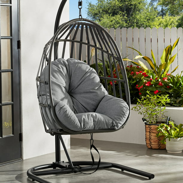 SUGIFT Hanging Egg Chair with Cushion and Metal Stand