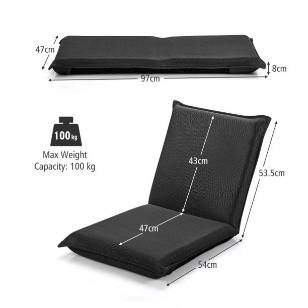 SUGIFT Floor Chair 6 position Adjustable Folding Lazy Man Sofa Chair