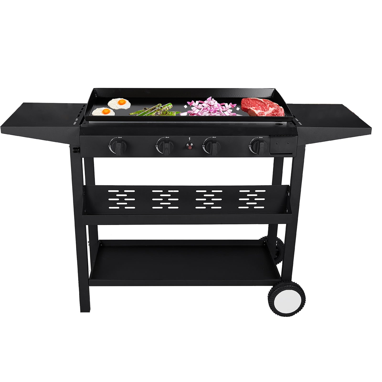 SUGIFT4 Burner Gas Griddle Portable Flat Table Top BBQ Grill Cooking Station