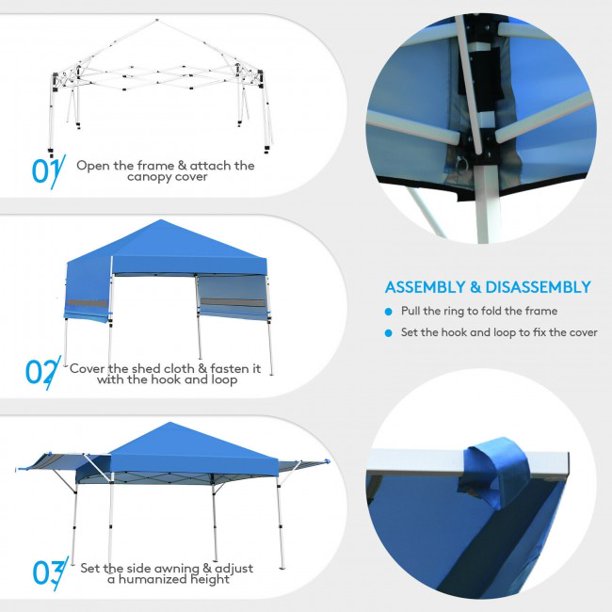 SUGIFT Patio Gazebo 17 Feet x 10 Feet Foldable Pop Up Canopy with Adjustable Instant Sun Shelter