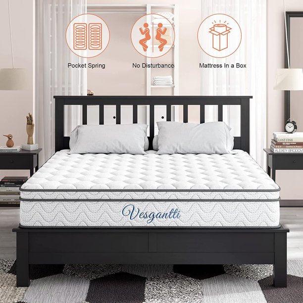 SUGIFT 12 Inch Multilayer Hybrid Queen Mattress - Multiple Sizes Styles Available