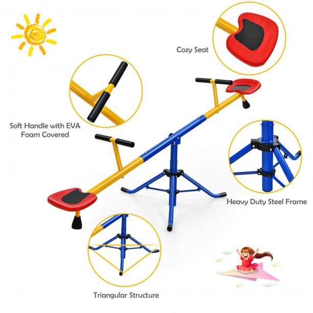 SUGIFT Kids Seesaw 360¡ãRotation Swivel Teeter Totter Playground Equipment