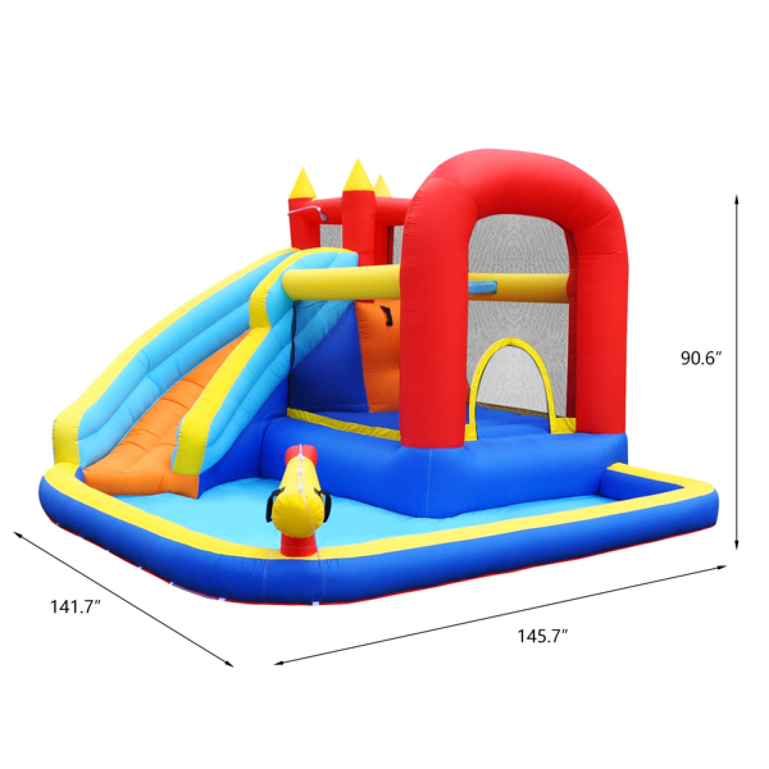 SUGIFT Big Inflatable Water Park,Inflatable Outdoor Backyard Water Slide Splash Bounce Climbing Toy