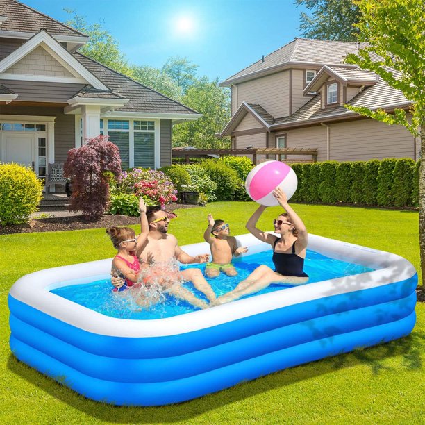 SUGIFT Inflatable Pool Full-Sized Family Lounge Pools Thicker abrasion resistant material ,118" x 72" x 22"