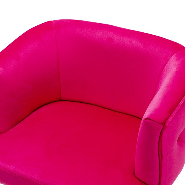 SUGIFT Tufted Chair Adjustable Height Bar Stool Fuchsia