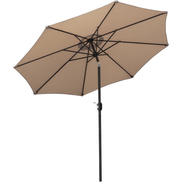 SUGIFT Outdoor Market Table Umbrella with Push Button 9 ft Patio Umbrella Tilt Crank, Garden / Backyard / Pool